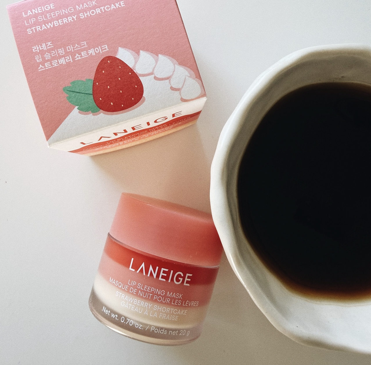 maska do ust laneige różowa K-beauty na świeta prezent luksusowy i kawa